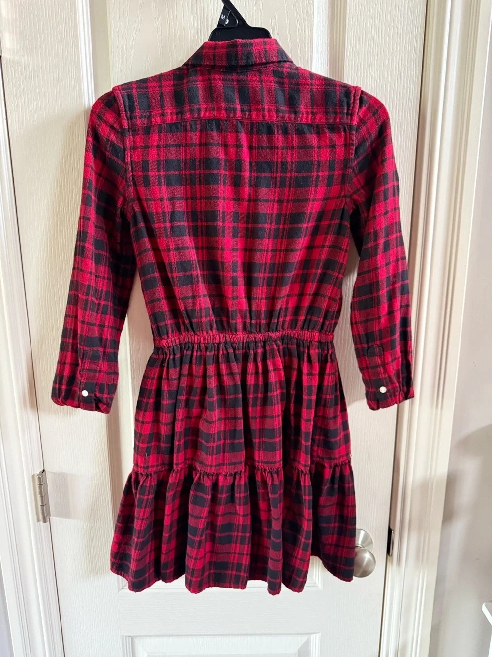 Polo by Ralph Lauren girls  Red and Black Plaid cotton Shirt Dress. Size 12
